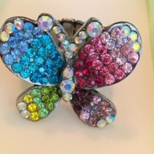 Sparkly Multicolor Butterfly Ring